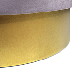 Пуф фиолетовый велюр на золотом металлическом основании Golden Belt варинант исполнения - 3 | Loft Concept в Краснодаре