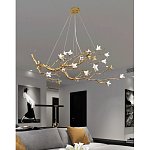 Люстра в виде золотой ветки с цветами Glass Flower Pendant Light варинант исполнения - 6 | Loft Concept в Краснодаре