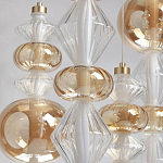 Люстра с плафонами из прозрачного и янтарного стекла в виде шаров и ромбов Gabriel Scott Luna варинант исполнения - 4 | Loft Concept в Краснодаре