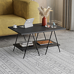 Стол журнальный с прямоугольной столешницей и полкой цвета антрацит ESSEL ANTHRACITE варинант исполнения - 2 | Loft Concept в Краснодаре