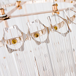 Люстра подвесная круглая с прозрачными хрустальными трубками и золотистым каркасом Диаметр 44 см Hexagon Tube Light варинант исполнения - 3 | Loft Concept в Краснодаре