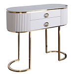 Консоль с белая овальная с мраморной столешницей Thoroughbass  варинант исполнения - 1 | Loft Concept в Краснодаре