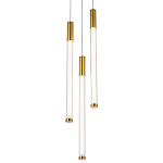Подвесной светильник с 3-мя плафонами Cateline Brass Trio Tube Hanging Lamp варинант исполнения - 1 | Loft Concept в Краснодаре
