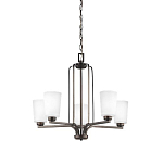 Люстра бронзового цвета с 5-ю матовыми стеклянными плафонами Generation Lighting варинант исполнения - 1 | Loft Concept в Краснодаре