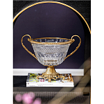 Чаша из прозрачного стекла с ручками и ободком из бронзы Eden Garden варинант исполнения - 2 | Loft Concept в Краснодаре