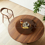 Стол обеденный круглый с двойной столешницей Walnut Wood Table варинант исполнения - 5 | Loft Concept в Краснодаре