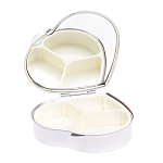 Таблетница карманная в форме сердца с 3-мя отделениями с зеркалом и накладкой из натурального камня Малахит Silver Stone Pillboxes варинант исполнения - 3 | Loft Concept в Краснодаре