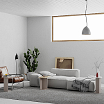 Стол журнальный бежево-серый из 3-х частей со столешницами в виде геометрических элементов MUND SIDE TABLE LIGHT MOCHA варинант исполнения - 2 | Loft Concept в Краснодаре