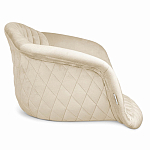 Барный стул со спинкой и подлокотниками на 4-х деревянных ножках Кремовый Велюр Ava Charm варинант исполнения - 3 | Loft Concept в Краснодаре