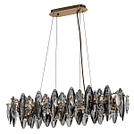 Люстра подвесная с овальными подвесками из стекла дымчатого цвета Harlow Crystal Round варинант исполнения - 1 | Loft Concept в Краснодаре