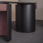 Дизайнерский письменный стол овальной формы с 2-мя выдвижными ящиками по бокам Parsec варинант исполнения - 2 | Loft Concept в Краснодаре