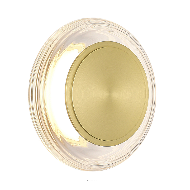 Бра круглое золото/прозрачный Plumpness LED 7 Золотой Прозрачное Стекло в Краснодаре | Loft Concept 