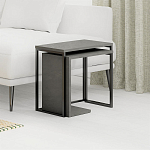 Комплект из 2-х приставных столов серого цвета из дерева ZIGOSH RETRO GREY варинант исполнения - 2 | Loft Concept в Краснодаре