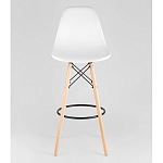 Пластиковый барный стул на ножках из массива бука Eames White варинант исполнения - 5 | Loft Concept в Краснодаре