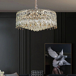 Люстра круглая с хрустальными подвесками на золотистом каркасе Roul Crystal Light варинант исполнения - 12 | Loft Concept в Краснодаре