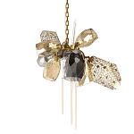 Люстра подвесная со стеклянными плафонами из дымчатого и золотистого с тремя вертикальными подвесками Gilded Mirage  варинант исполнения - 1 | Loft Concept в Краснодаре