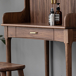 Туалетный стол деревянный с ящиком и зеркалом Moon Walnut Furniture варинант исполнения - 7 | Loft Concept в Краснодаре