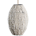 Подвесной светильник вертикальной овальной формы украшенный белыми круглыми бусинами Gradient Oval Pendant Lamp White варинант исполнения - 2 | Loft Concept в Краснодаре