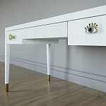 Письменный стол Elsa Dreams White Шпон дерево с двумя ящиками варинант исполнения - 4 | Loft Concept в Краснодаре