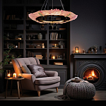 Люстра в форме кольца розовая Warm Pink Light варинант исполнения - 6 | Loft Concept в Краснодаре