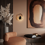 Бра с волнообразным стеклянным плафоном и вставкой из мрамора Liquid Stone варинант исполнения - 15 | Loft Concept в Краснодаре