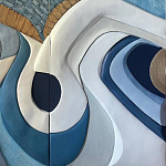Арт-объект ручной работы Blue Abstraction из 4-х панелей варинант исполнения - 4 | Loft Concept в Краснодаре