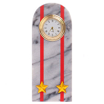 Часы погон МВД подарочные настольные из натурального камня Мрамор Military Clock варинант исполнения - 1 | Loft Concept в Краснодаре