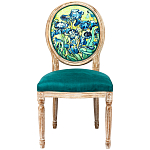 Стул из натурального бука зелёный с цветочным принтом Impressionism in Color варинант исполнения - 1 | Loft Concept в Краснодаре