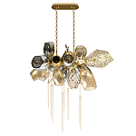 Люстра подвесная с 18-ю стеклянными плафонами с вертикальными подвесками Gilded Mirage  варинант исполнения - 2 | Loft Concept в Краснодаре