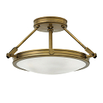 Потолочный светильник цвета латунь с плоским круглым плафоном Hinkley варинант исполнения - 4 | Loft Concept в Краснодаре