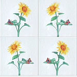 Плитка с узором Подсолнух варинант исполнения - 1 | Loft Concept в Краснодаре