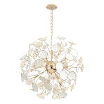 Люстра круглой формы с белыми и прозрачными лепестками цветов Диаметр 69 см Wintery flovers варинант исполнения - 1 | Loft Concept в Краснодаре