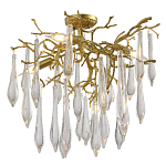 Люстра потолочная с прозрачными стеклянными подвесками в форме капель Droplet Chandelier варинант исполнения - 3 | Loft Concept в Краснодаре