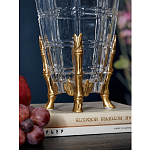 Ваза из прозрачного стекла с бронзовыми ножками и фигурками попугаев Eden Garden porcelain and bronze варинант исполнения - 4 | Loft Concept в Краснодаре