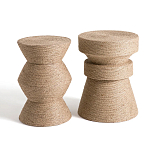 Приставной стол с отделкой из джута Juti D30 см варинант исполнения - 5 | Loft Concept в Краснодаре