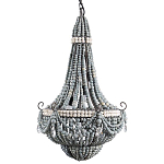 Люстра каплевидной формы украшенная серыми бусинами Wooden Beads Grey Chandelier варинант исполнения - 3 | Loft Concept в Краснодаре