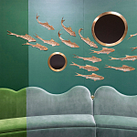 Обои с вышивкой ручной работы Deco Fish Original colourway варинант исполнения - 1 | Loft Concept в Краснодаре