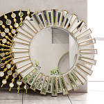 Зеркало круглое с лучами из зеркальных фацетов Silver Facet варинант исполнения - 2 | Loft Concept в Краснодаре