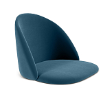 Барный стул со спинкой и металлической подставкой на 4-х деревянных ножках Синий Велюр Vendramin Chair варинант исполнения - 2 | Loft Concept в Краснодаре