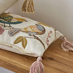 Чехол на подушку с кисточками и вышивкой птиц Ethnic mix Birds Rect варинант исполнения - 5 | Loft Concept в Краснодаре