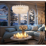 Круглая люстра с хрустальными подвесками на золотистом каркасе Gorgeous Crystal Light варинант исполнения - 13 | Loft Concept в Краснодаре