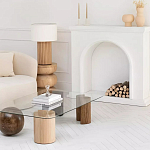 Дизайнерский журнальный стол с прозрачной столешницей и ножками в форме геометрических фигур Pytusin варинант исполнения - 3 | Loft Concept в Краснодаре