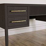 Большой Рабочий стол Primo с 5 выдвижными ящиками Темный орех варинант исполнения - 4 | Loft Concept в Краснодаре