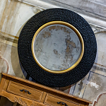 Зеркало в черной фактурной раме с золотым кантом Summon the Light варинант исполнения - 5 | Loft Concept в Краснодаре