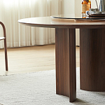 Стол обеденный круглый с двойной столешницей Walnut Wood Table варинант исполнения - 7 | Loft Concept в Краснодаре