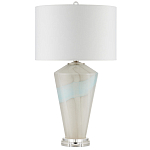 Настольная лампа стеклянная с тканевым абажуром Edges варинант исполнения - 4 | Loft Concept в Краснодаре