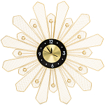 Часы настенные из металла в виде солнца с чёрным циферблатом Mirror Tower Clock варинант исполнения - 1 | Loft Concept в Краснодаре