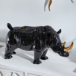 Статуэтка черный носорог с золотыми рогами Golden Horned Black Rhino варинант исполнения - 5 | Loft Concept в Краснодаре