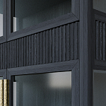 Витрина Primo со стеклянными фасадами и 2 ящиками Черный дуб варинант исполнения - 6 | Loft Concept в Краснодаре