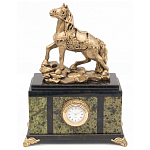 Часы настольные из натурального камня с декором в виде коня Horse Stone Clock варинант исполнения - 1 | Loft Concept в Краснодаре